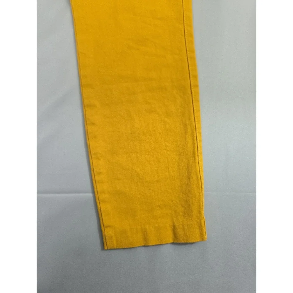 GAP Slim Crop Pants Womens Size 10 Regular Dark Mustard Yellow Two Way Stretch